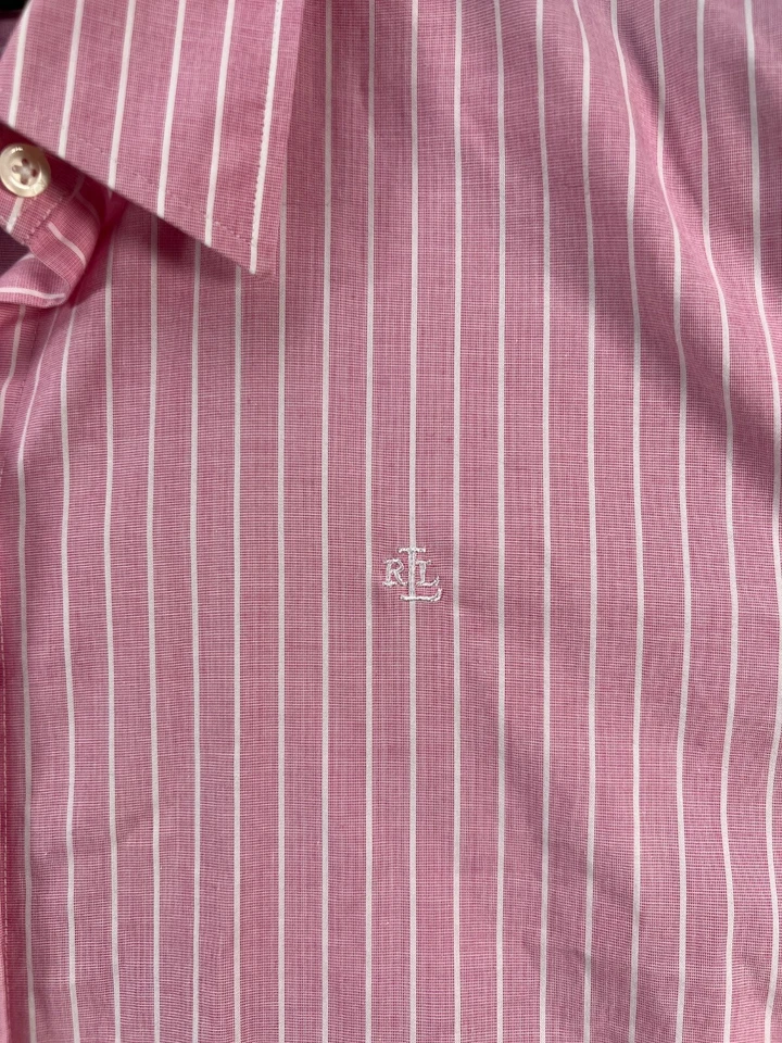Lauren Ralph Lauren LRL Womens Button Up Shirt Pink Long Sleeve LRL Logo Size XL - Image 3 of 4