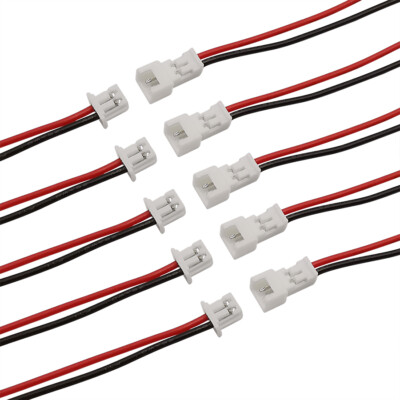 Kit De 5 Connecteurs JST 2 Broches Mâle-femelle Pour Modèles RC - Câbles 120mm