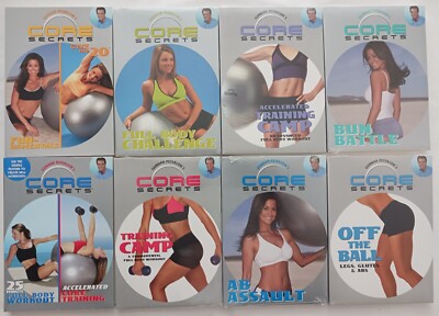 Lot of 8 ~Core Secrets Exercise DVDs~ Legs Glutes Abs Full Body Thighs- Most NIP