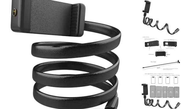 Cell Phone Mount Clamp for Desk,Gooseneck Phone Holder for Bed 24inch,