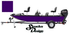Deep Purple Faux 3D Hexagon Pattern Fish Bass Boat Decal Wrap USA Vinyl