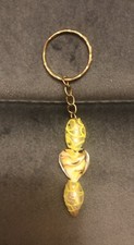 Artisan Handmade Yellow Lampwork Glass Beaded Keychain