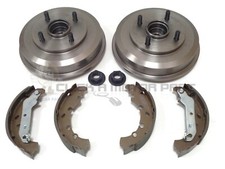 Ford Fiesta Mk5 1.25 1.4 1.6 Rear 2 Brake Drums Shoes 2 Wheel Bearings Fitted