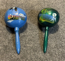 Hand Crafted Maracas Cozumel, Mexico Beautiful Blue and Green