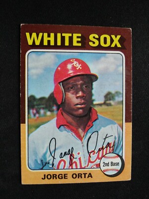 1975 Topps ''Mini'' Baseball Card # 184 Jorge Orta - Chicago White Sox (VG/EX)