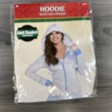Snowflake Christmas White Blue Women  s Adult Standard Hoodie New