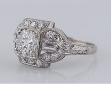 0.75Ct Round Cut Lab-Created Diamond Engagement Wedding Ring 14K White Gold Over