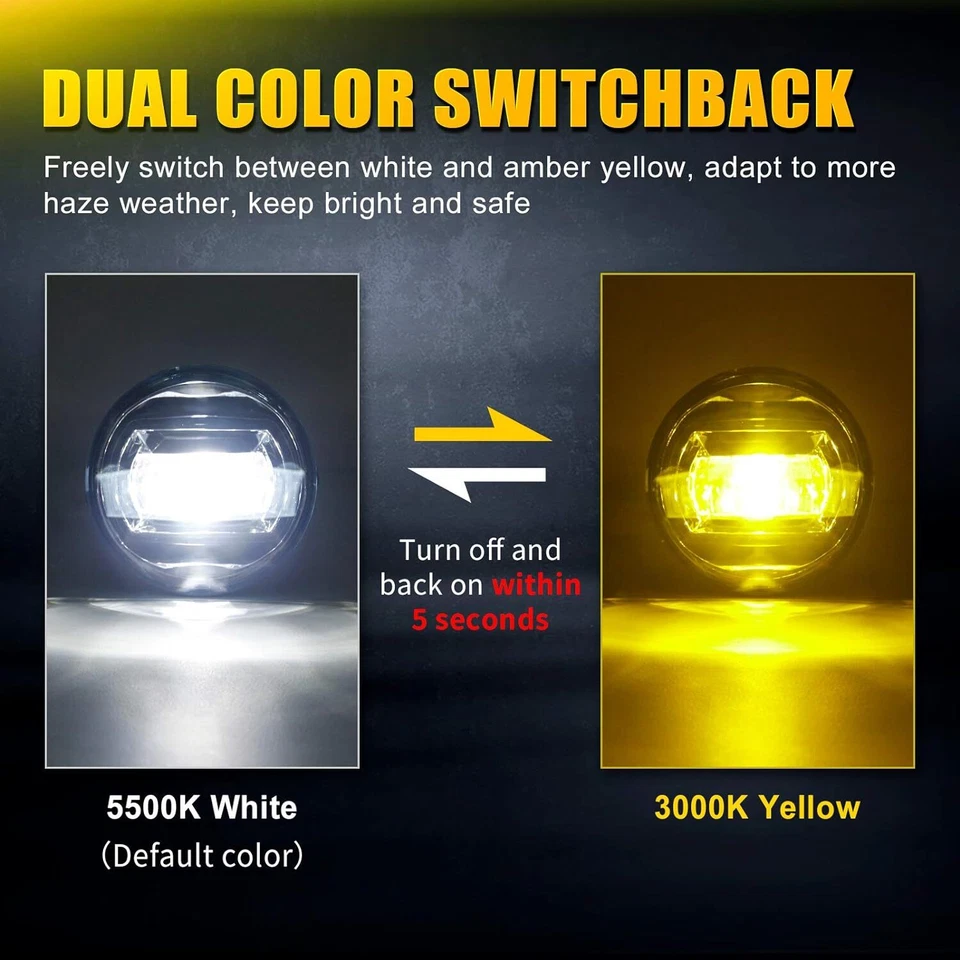 Par de luces antiniebla LED para parachoques para Toyota Tacoma 2005-11 Tundra 07-13 Sequoia 08-15 Foto 2 de 4