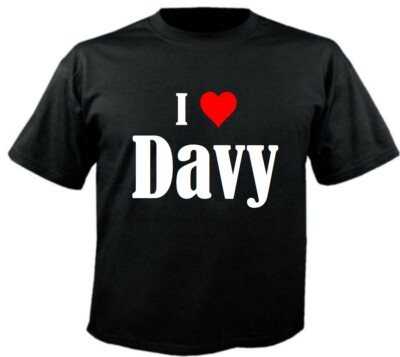 T-Shirt I Love Davy für Damen Herren und Kinder Farben Schwarz Weiss Pink