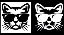 Cat with Sunglasses Vinyl Decal Car Truck Tumbler Laptop Tablet Notebook Window