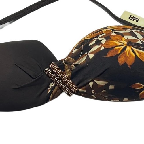 Morena Rosa Strapless Padded Brazilian Bikini Set SMALL Brown 2-Pc Swimwear NWT - Picture 2 of 9