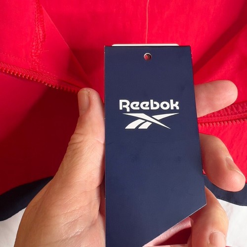 Reebok Men's Retro Colorblocked Quarter-Zip Popover - Red/navy/white Size L - Picture 5 of 7