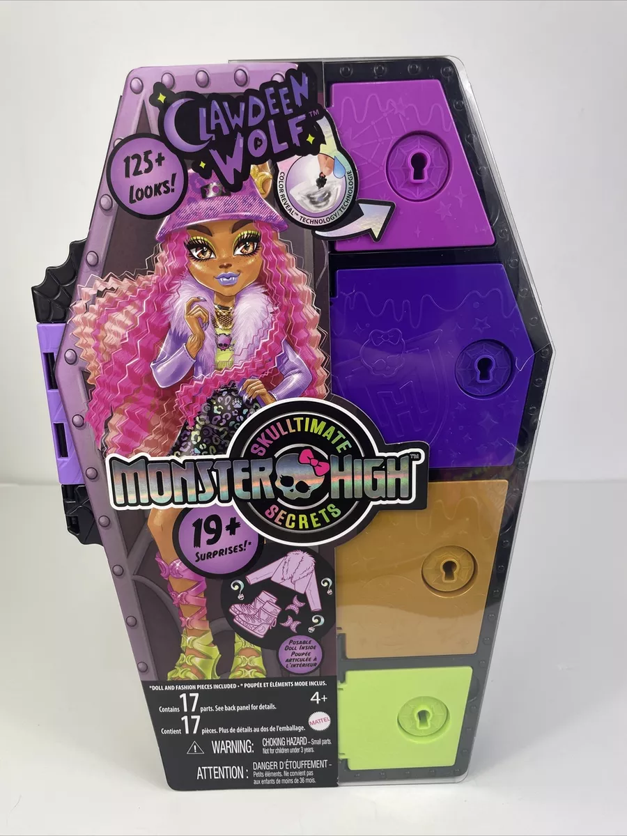 Monster High Skulltimate Secrets Clawdeen Wolf, 19+ Accessories, New 2023