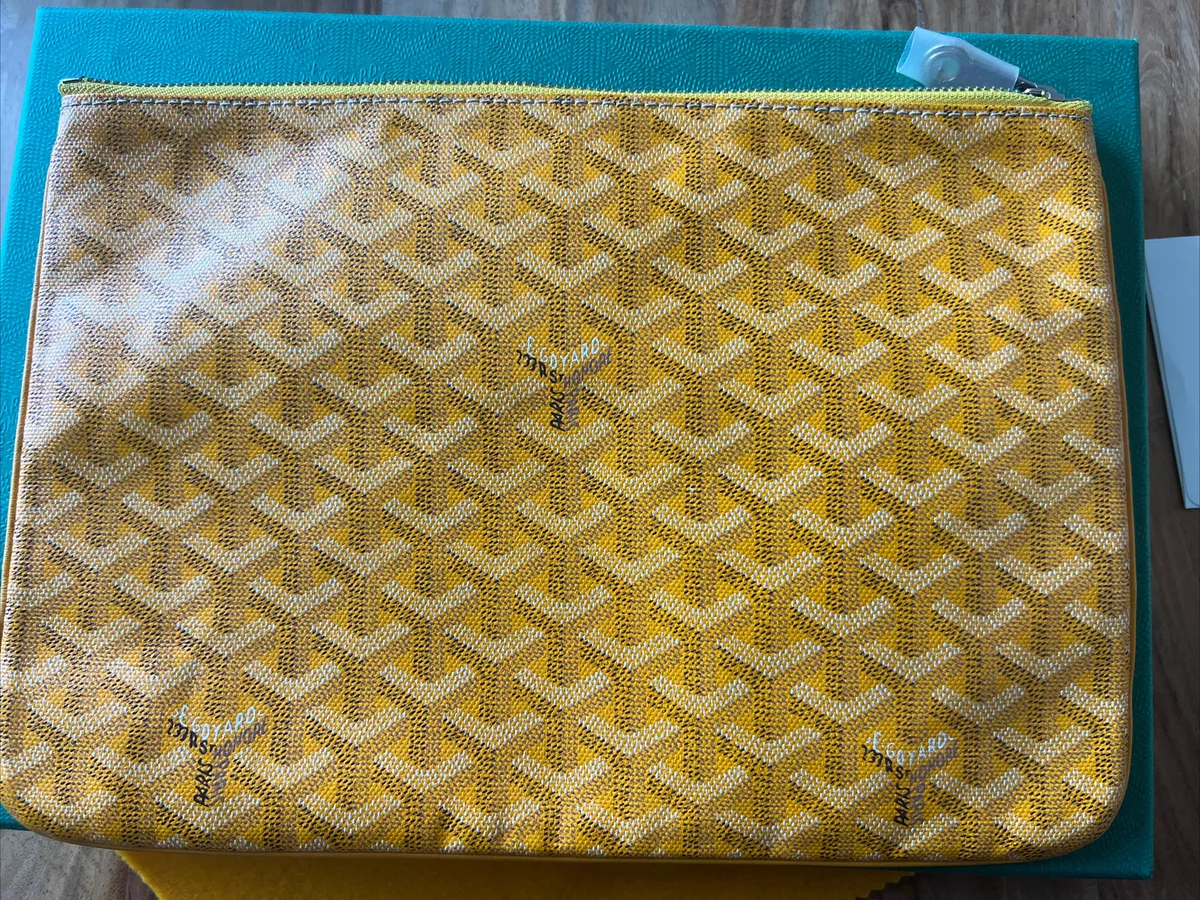 Goyard Senat Zip Pouch Coated Canvas MM Yellow 1730938