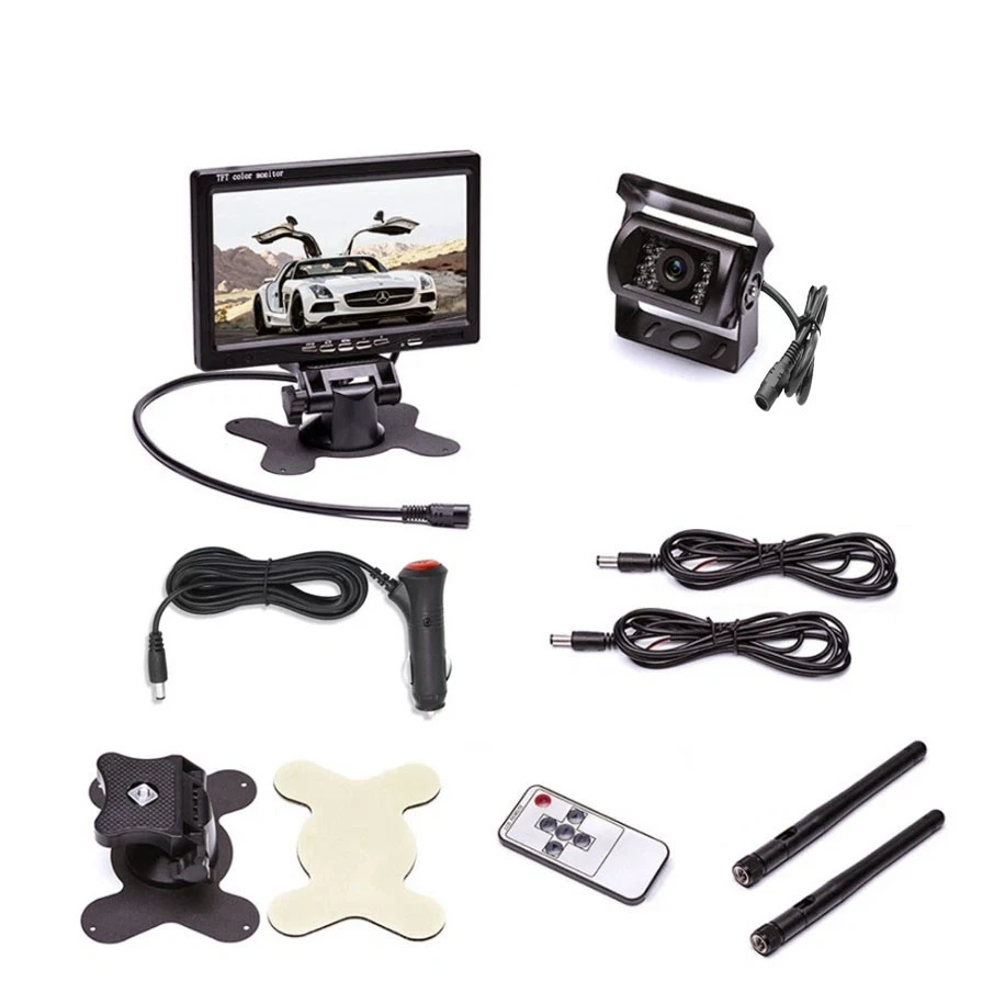 Wireless Reversing Camera w/ 7" Rear View Reverse Monitor for Truck Trailer RVs - Image 3 of 4