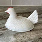 VTG white Milk Glass Hen on Nest Hen ONLY - Hazel Atlas