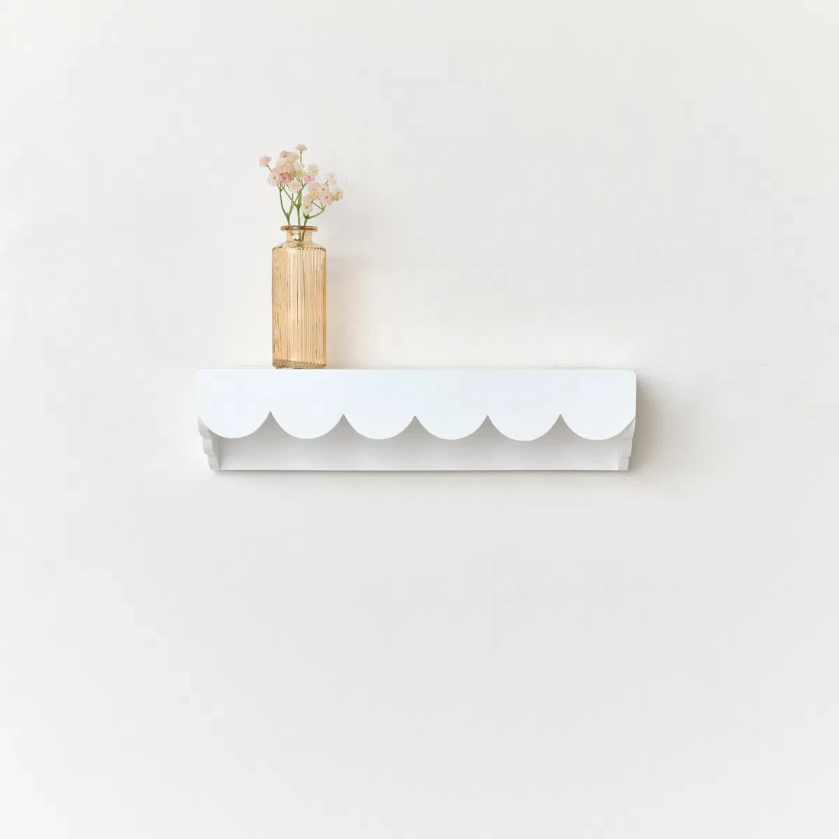 White Scalloped Wall Storage Shelf - 40cm