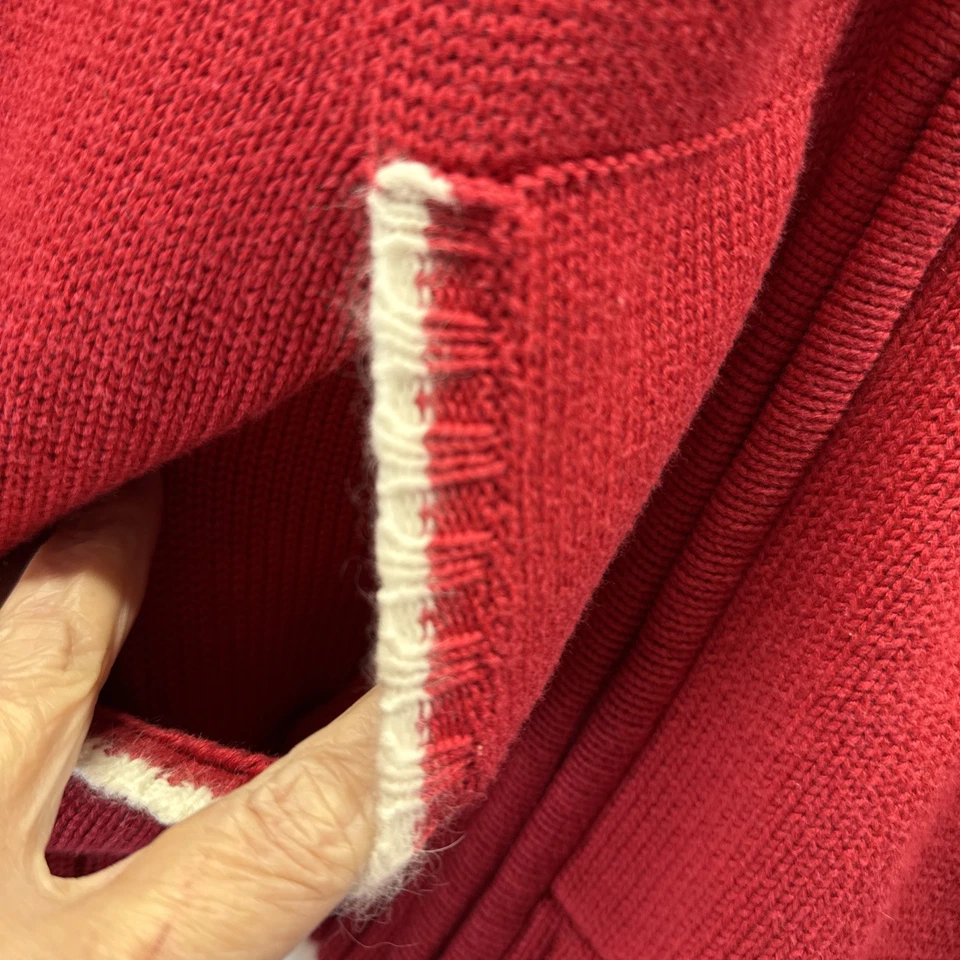 Quacker Factory Sweater Cardigan M Red Snowflake Beaded Angora Christmas Holiday - Image 4 of 4