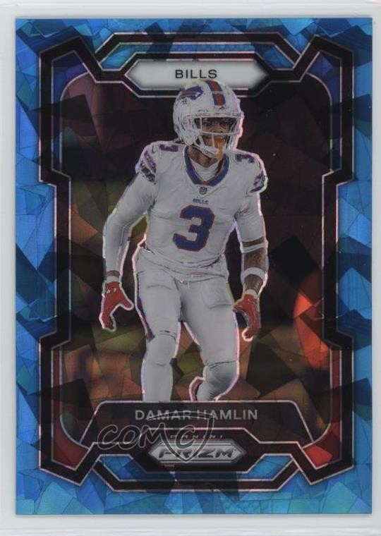 2023 Panini Prizm Blue Ice Prizm 4/99 Damar Hamlin #27 0y7o