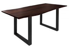 Baumkantentisch Akazie 120x90x76 braun Beine anthrazit matt FREEFORM 3