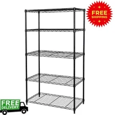 Steel Wire Shelving Storage Unit Adjustable Shelves Organizer Rack for Home US