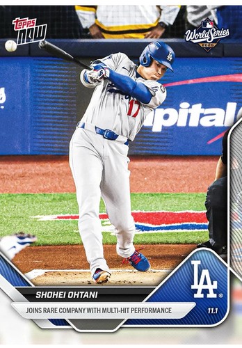 Shohei Ohtani 2025 Topps NOW Multi Hit World Series Game 7 #919