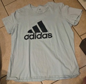 Adidas Unisex Adult Size Xl T Shirt Light Blue 