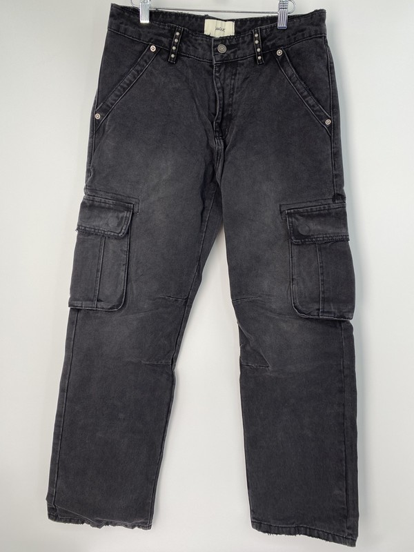 Vague Mens Cargo Pant Sunbeat Black Size 30x32 Heavy Canvas Straight Leg Cotton