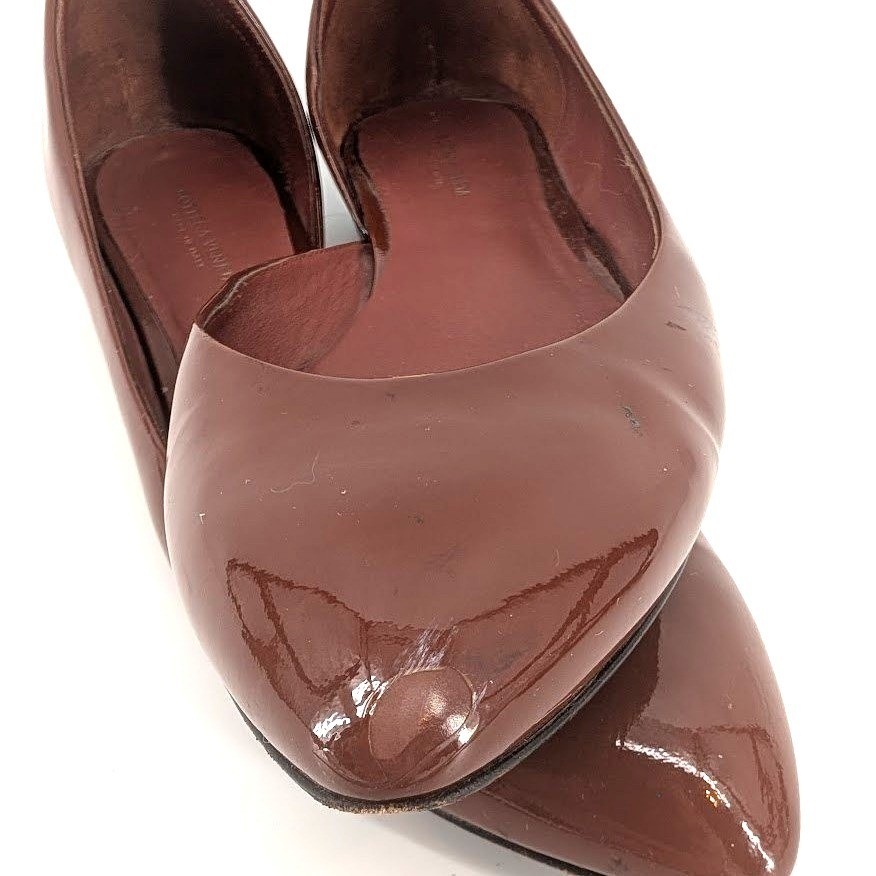 Bottega Veneta Patent Leather Pointed Toe D'Orsay Flats Made in Italy Size 38 thumbnail 10