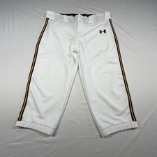 Under Armour Youth XL Baseball Pants White Knickers NWOT Black/yellow Piping