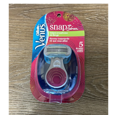 Gillette Venus Snap with Embrace Cartridge Razor Travel Case 5-Blade 1 Cart