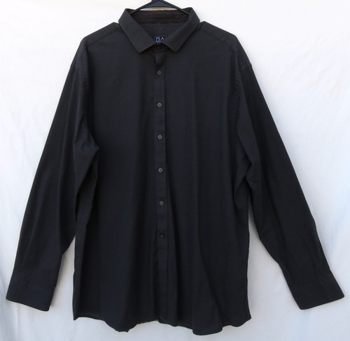 Jos A Bank Traveler Tech Dress Shirt Tailored Fit Black Long Sleeve Mens  XXL