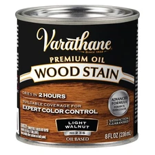 Varathane 211796 Premium Wood Stain, Half Pint, Light Walnut - Fast Dry