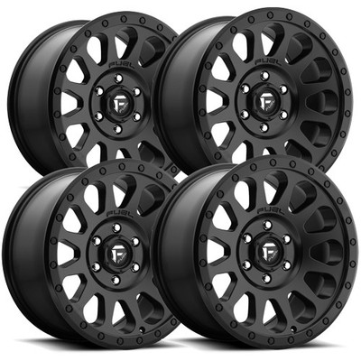 (Set of 4) Fuel D579 Vector 16x8 6x5.5'' +1mm Matte Black Wheels Rims 16'' Inch