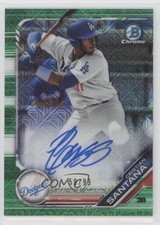 2019 Bowman Mega Box Chrome Mojo Green Refractor 50/99 Cristian Santana Auto s7f