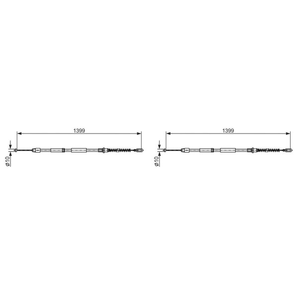 2X Bosch Handbremsseil Seilzug Handbremse Links+Rechts Passend FüR Mercedes Spri-image