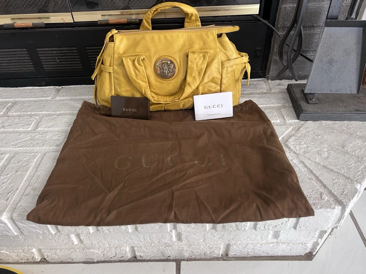 Gucci Leather Exterior Yellow Bags & Handbags for Women for sale