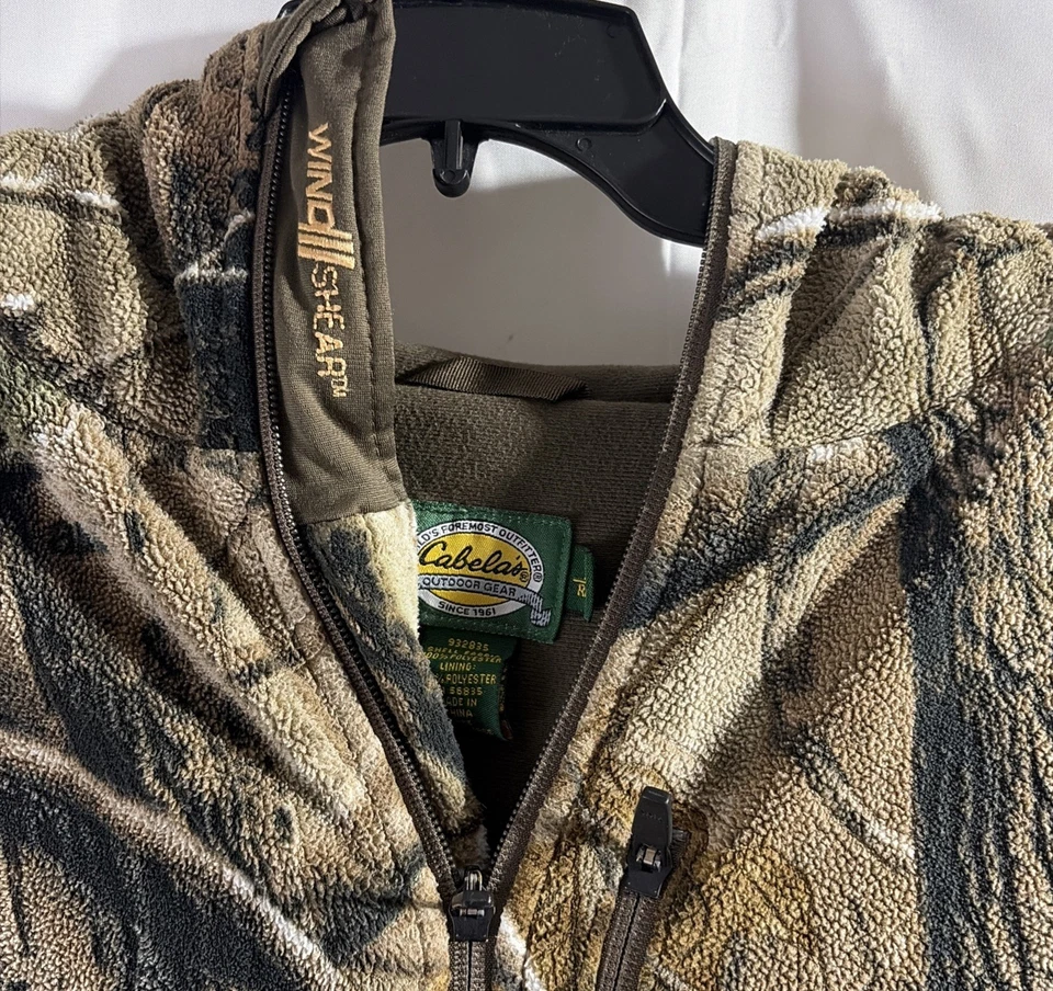 Cabelas Wind Shear Realtree Camo Fleece Jacket Coat XL - Image 3 of 4