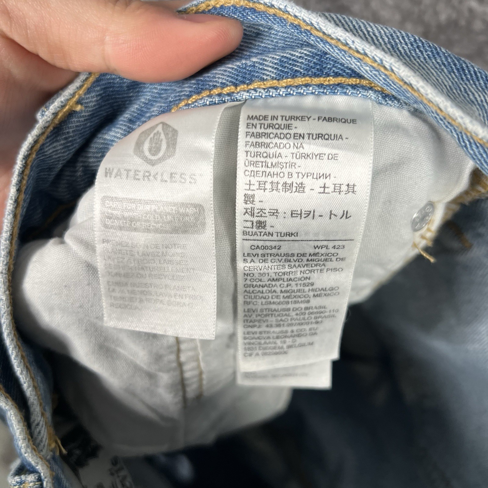 Levis 501 Big E Jeans Size 27x30 Skinny Fit Button Fly Light Wash Denim Premium thumbnail 13