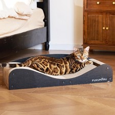 Cardboard Cat Scratcher Bed 29.1 Inch Extra Long Lounger Scratch Pad Black