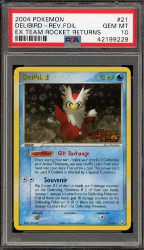 Pokemon Delibird EX Team Rocket Returns Reverse Holo Rare #21 PSA 10 Gem Mint