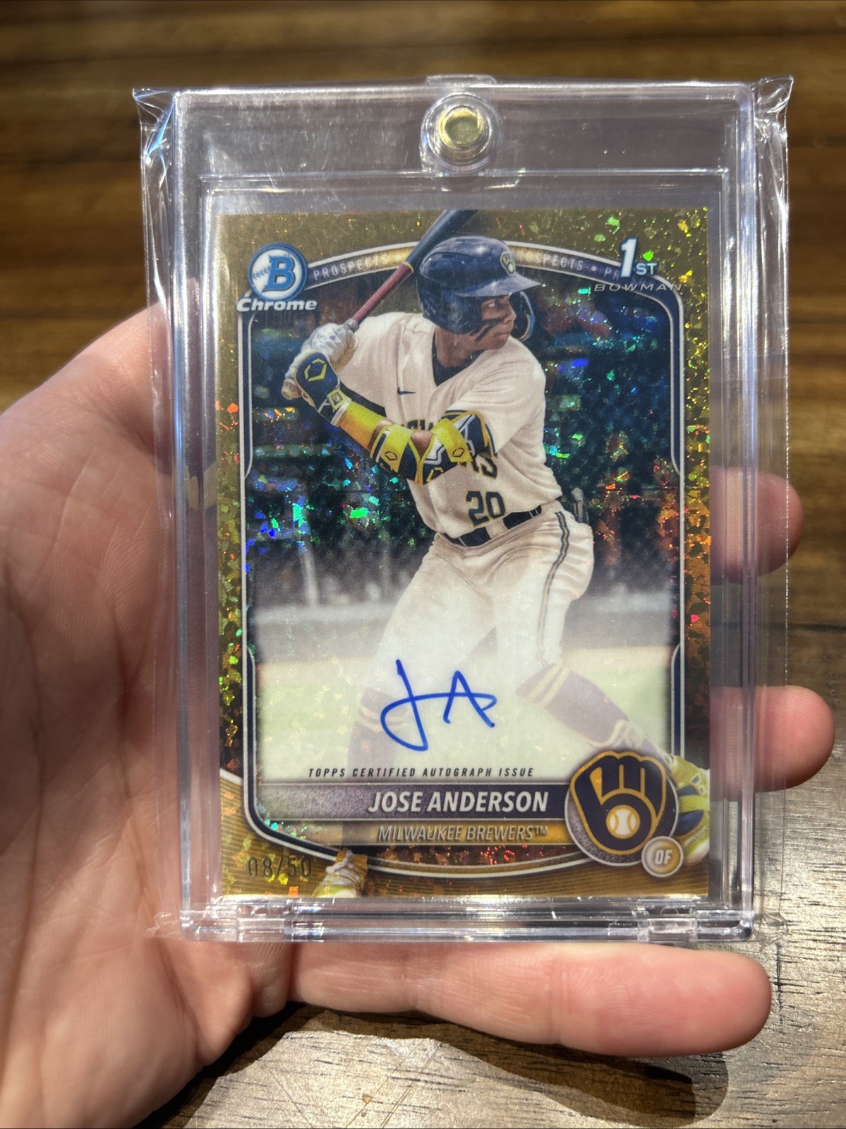 2025 Bowman Chrome Prospects Jose Anderson GOLD Mini Diamond Auto /50 #CPA-JA