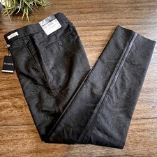 Jos A Bank Mens Black Slim Fit JAB TUX PANTS Flat Front Satin Stripe 30x32