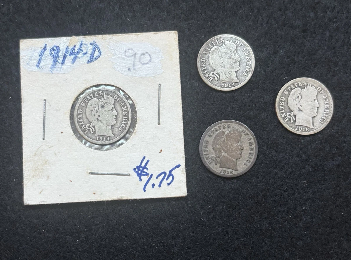 1914 Year Silver Barber Dimes (1892-1916) for sale | eBay