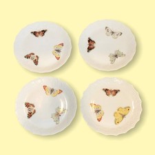 Limoges Dessert plates Chastagner Butterfly, Bread Dishes, Set of 4 France