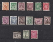 AUSTRALIA 1937 KING GEORGE VI AND ZOOLOGICAL SERIES 15 STAMP SET