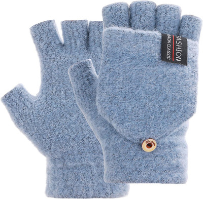 Fingerless Gloves for Women and Men, Winter Gloves Warm Wool Knit Flip Fingerles