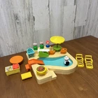 Vintage 1986 Fisher Price Little People Swimming Pool #2526 & Accessories