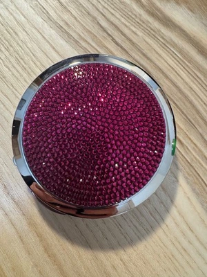 NWT Hot pink ( ruby ) judith leiber Swarovski crystal mirror - Image 1 of 3