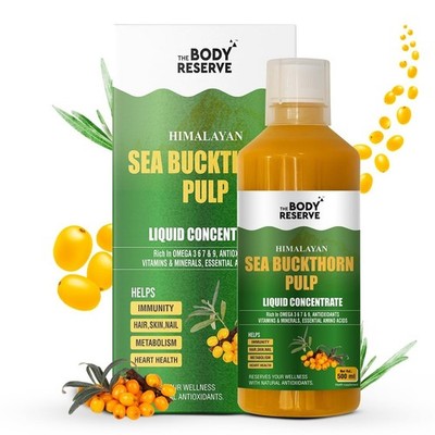 The Body Reserve Himalayan Sea Buckthorn Juice 500m Cold Pressed Omega 3-6-7-9